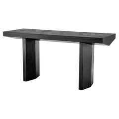 Charcoal Grey Oak Console Table with Modern Design