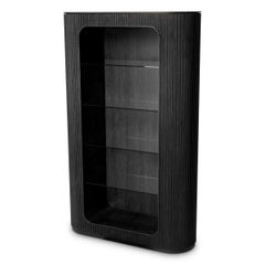 Charcoal Grey Oak Display Cabinet