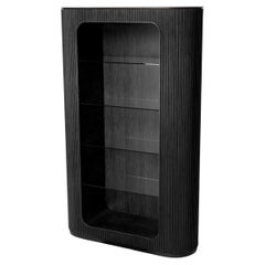 Charcoal Grey Oak Display Cabinet