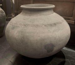 Charcoal Grey Weathered Terracotta Extra Extra Large Pot, China, 20th Century