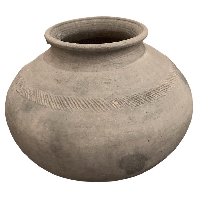 Charcoal Grey Weathered Terracotta Extra Extra Large Pot, China, 20th Century For Sale