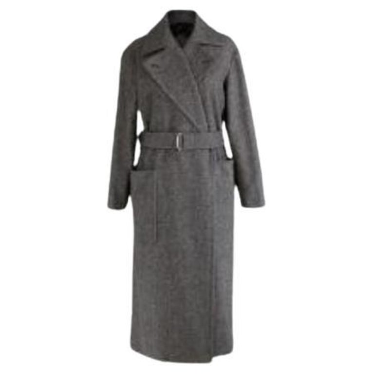Charcoal Herringbone Coat For Sale at 1stDibs