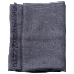 Charcoal Classic Artisanal Linen Scarf