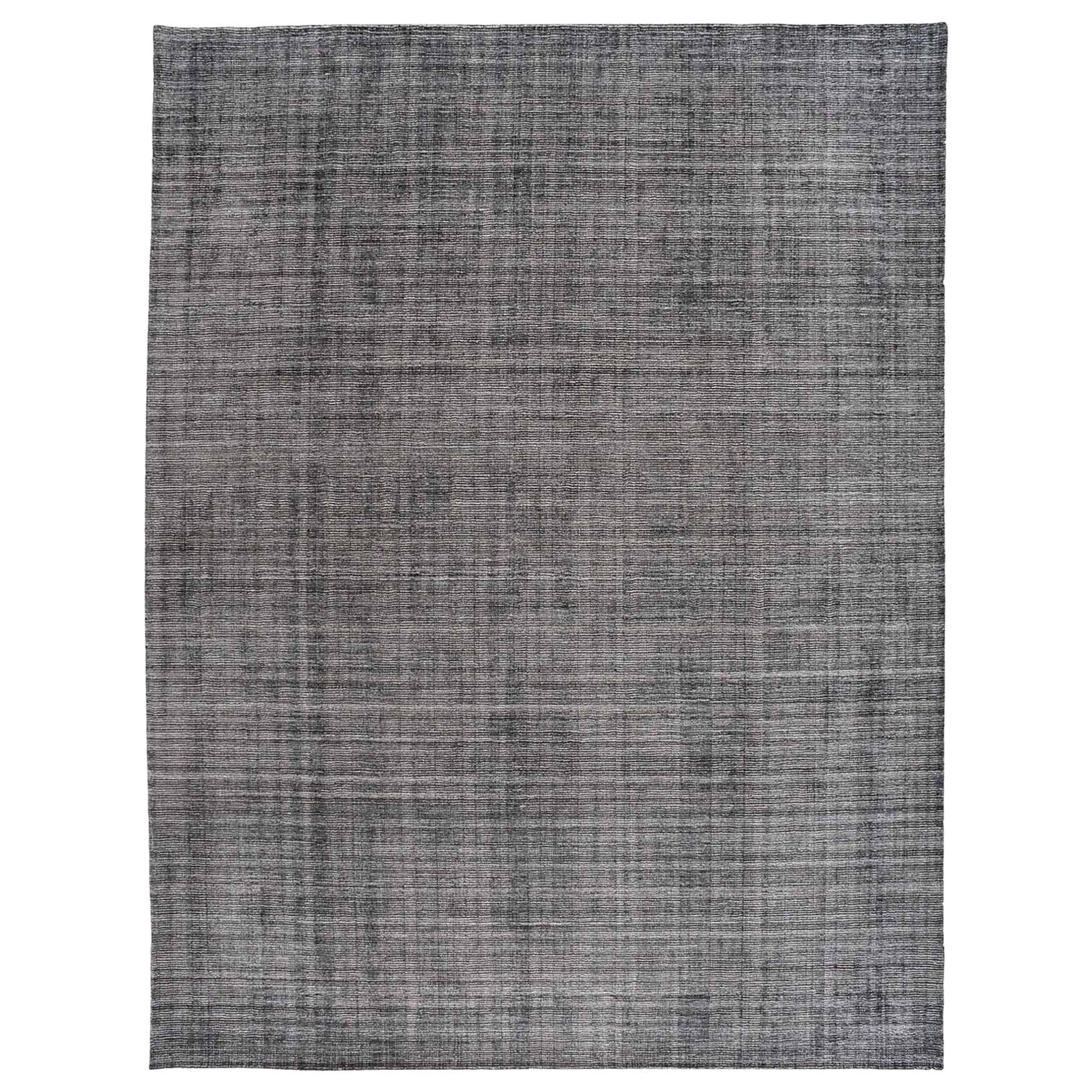 Charcoal Loop and Cut Area Rug For Sale