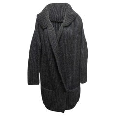 Charcoal Miu Miu Mohair-Blend Longline Cardigan