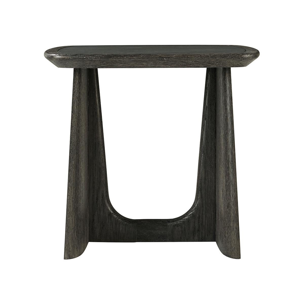 Vietnamese Charcoal Modern Side Table For Sale