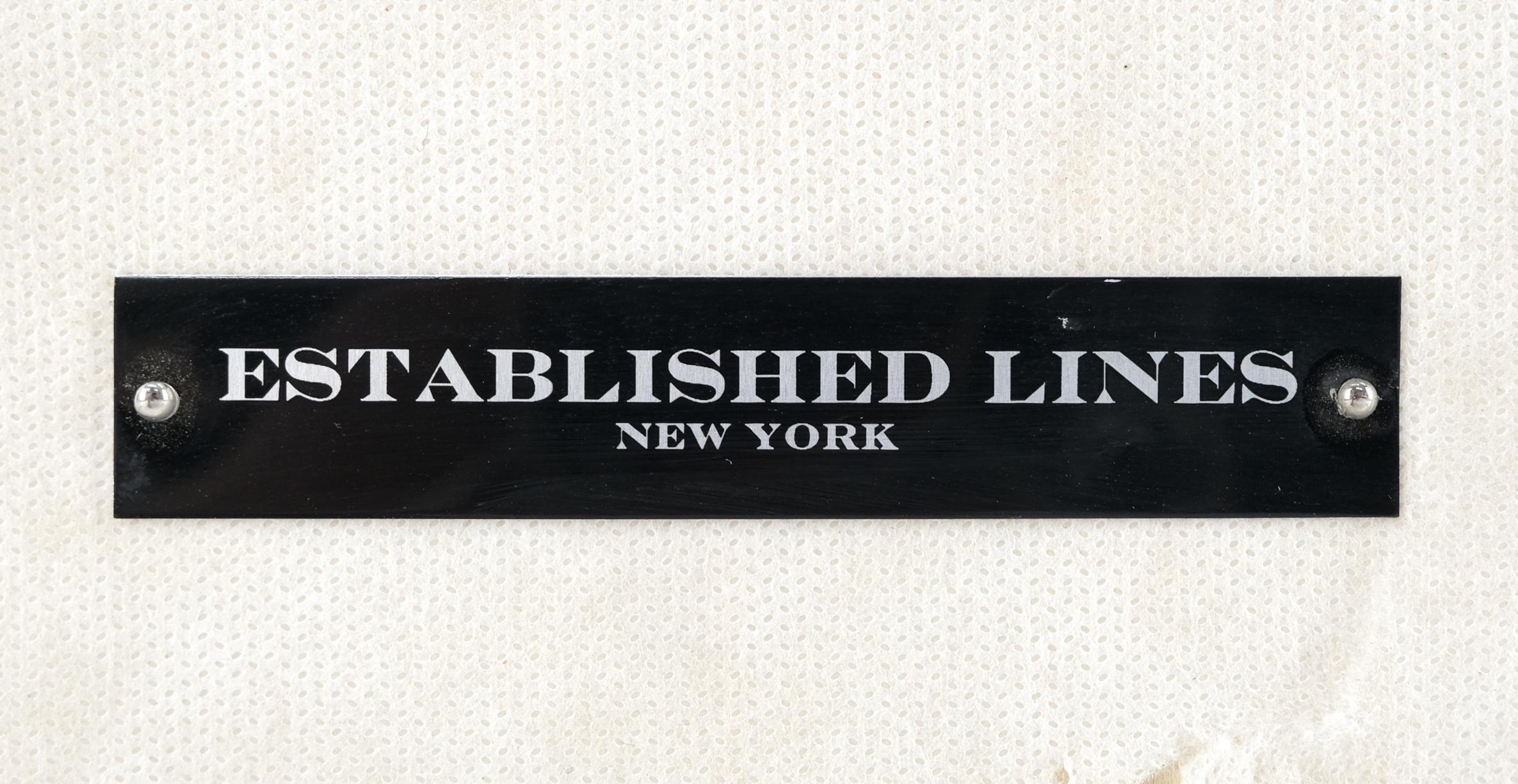 Charcoal Mohair Upholstery Rectangle Bench on Stainless Steel x Shape Base Mint 3