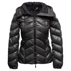Charcoal Moncler Hooded Down Puffer Jacket Designer Size 0