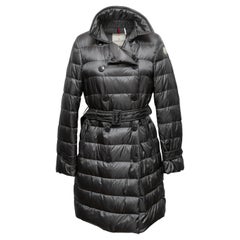 Charcoal Moncler gesteppter doppelreihiger Daunen-Puffermantel Designer Größe 3