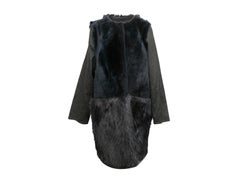 Charcoal & Navy Yves Salomon Shearling & Fur Coat Size US M