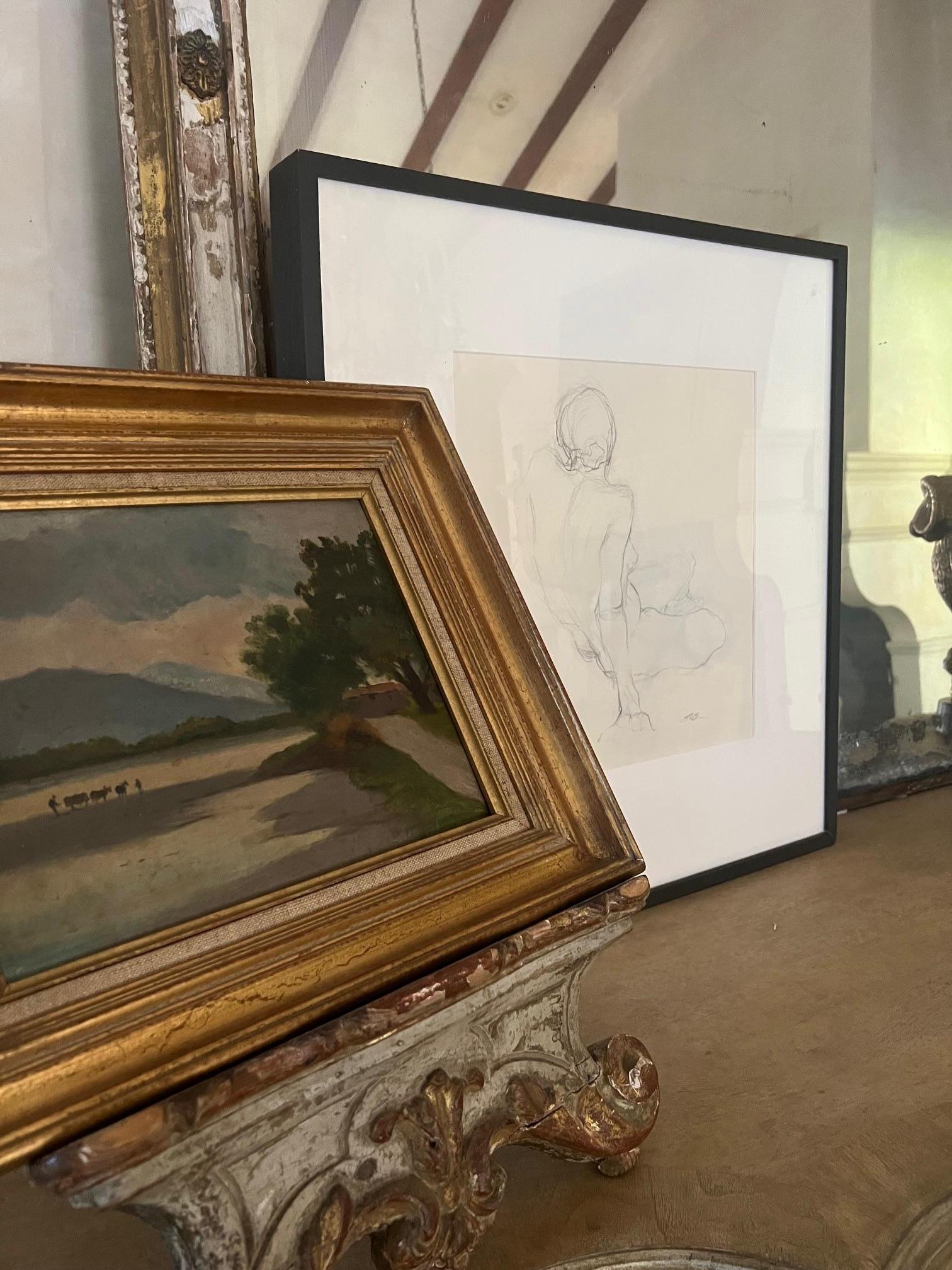 Américain Dessin de nu au fusain par Sharon Boysal en vente