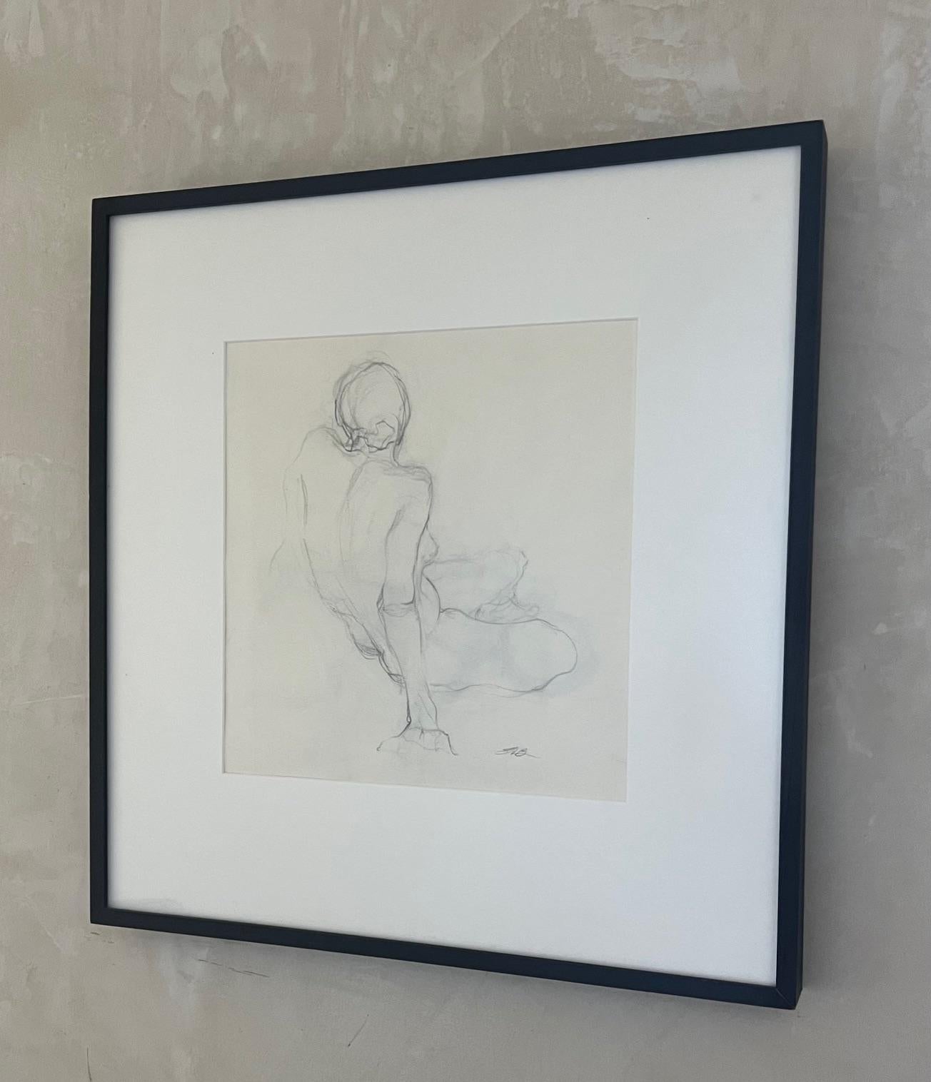 Dessin de nu au fusain par Sharon Boysal en vente 1
