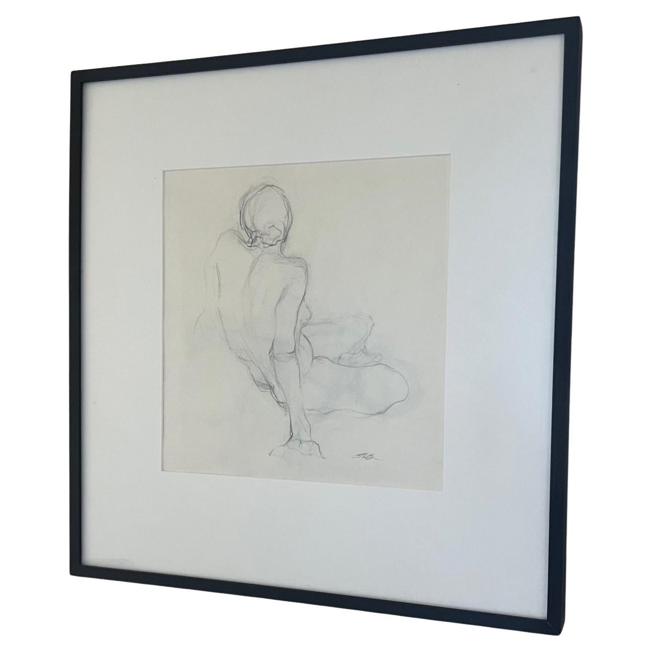 Charcoal Nude Drawing by Sharon Boysal