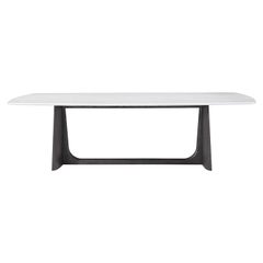 Charcoal Oak Modern Quartz Top Dining Table