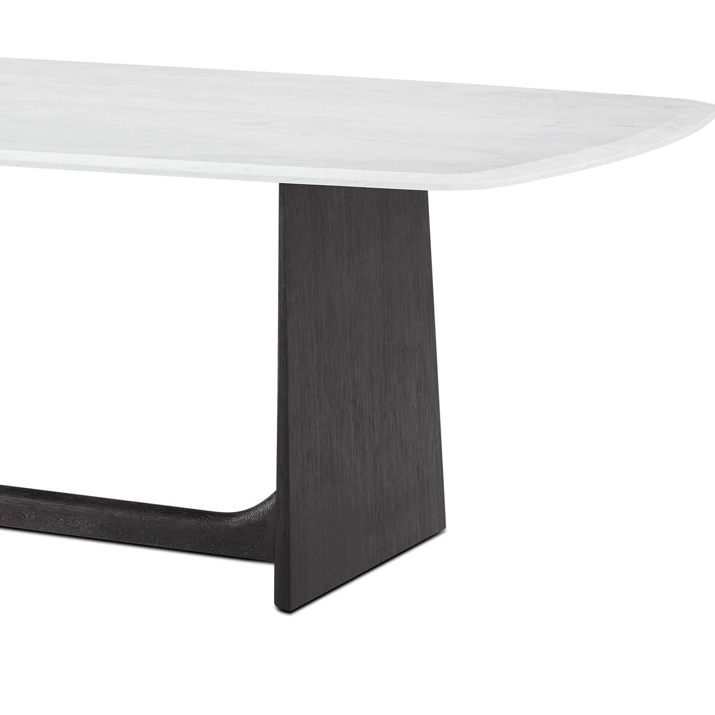 Charcoal Oak Modern Quartz Top Dining Table In New Condition For Sale In Westwood, NJ