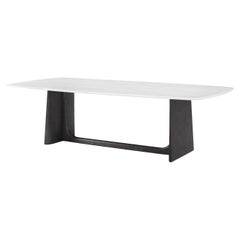 Charcoal Oak Modern Quartz Top Dining Table