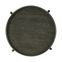 Charcoal Oak Round Side Table