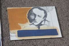 Charcoal on Paper and Mixed Technical Tempera Italian Films Cinema Movie 1970s