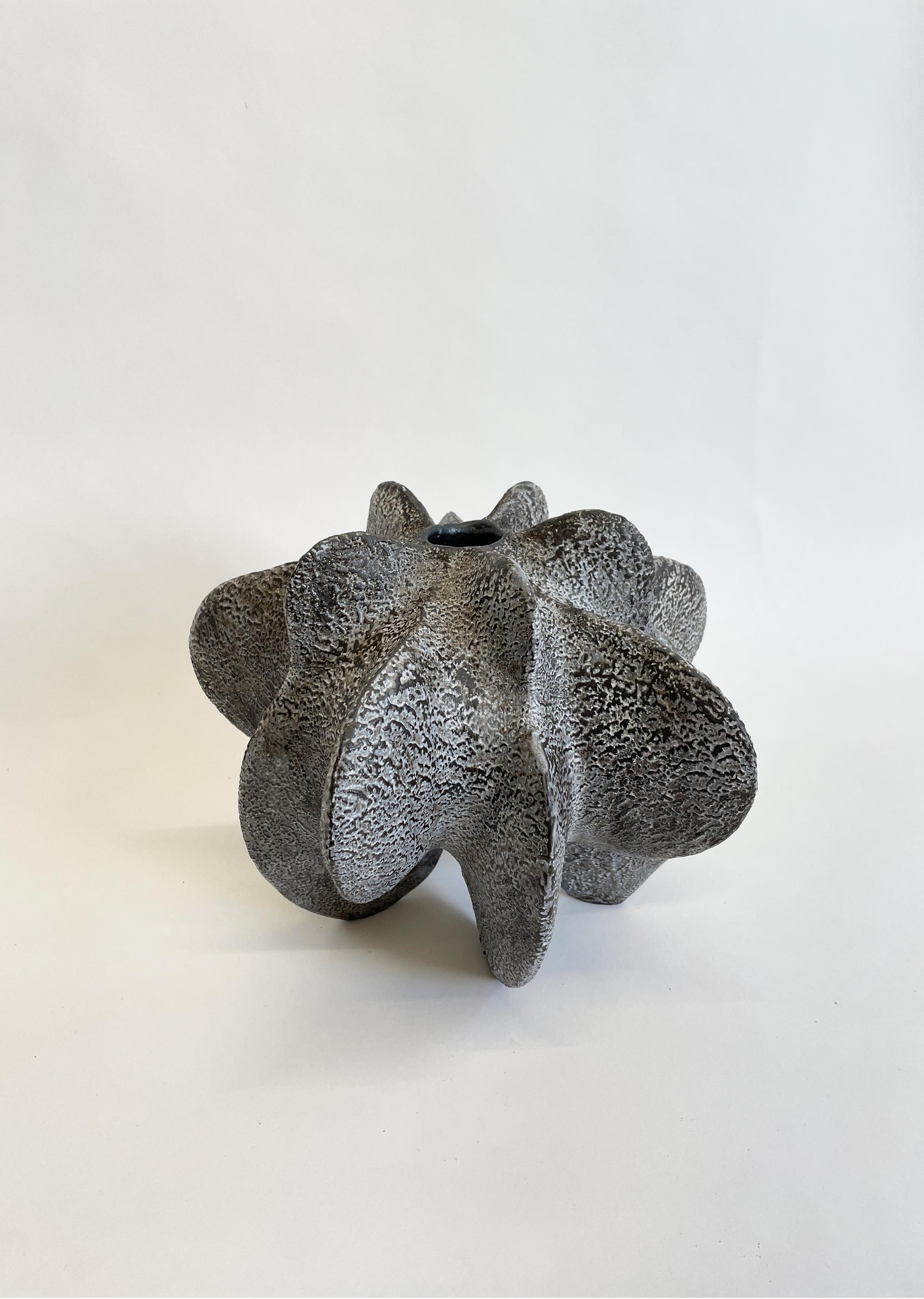 Post-Modern Charcoal Petal Gourd I by Julie Nelson For Sale