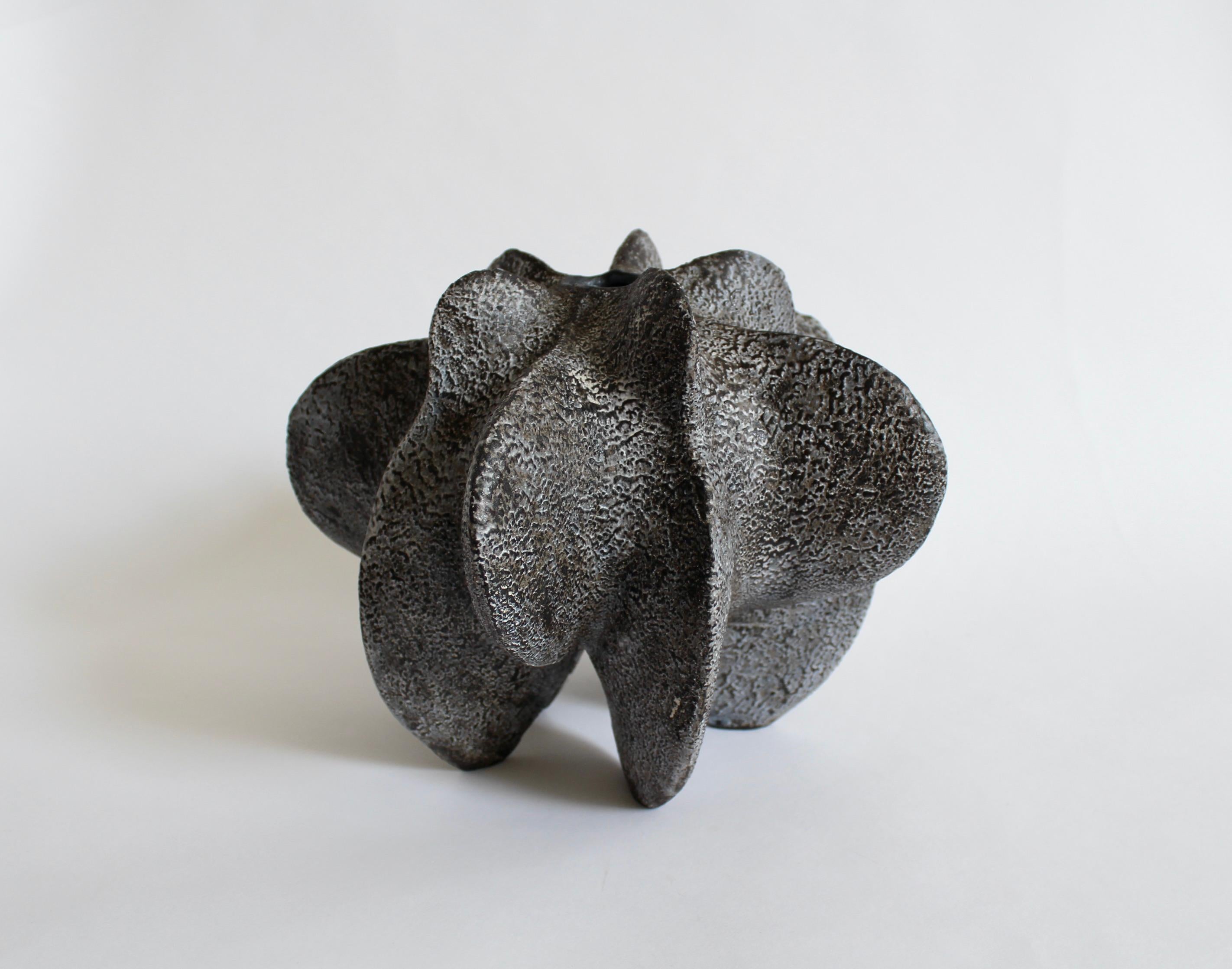 British Charcoal Petal Gourd I by Julie Nelson For Sale