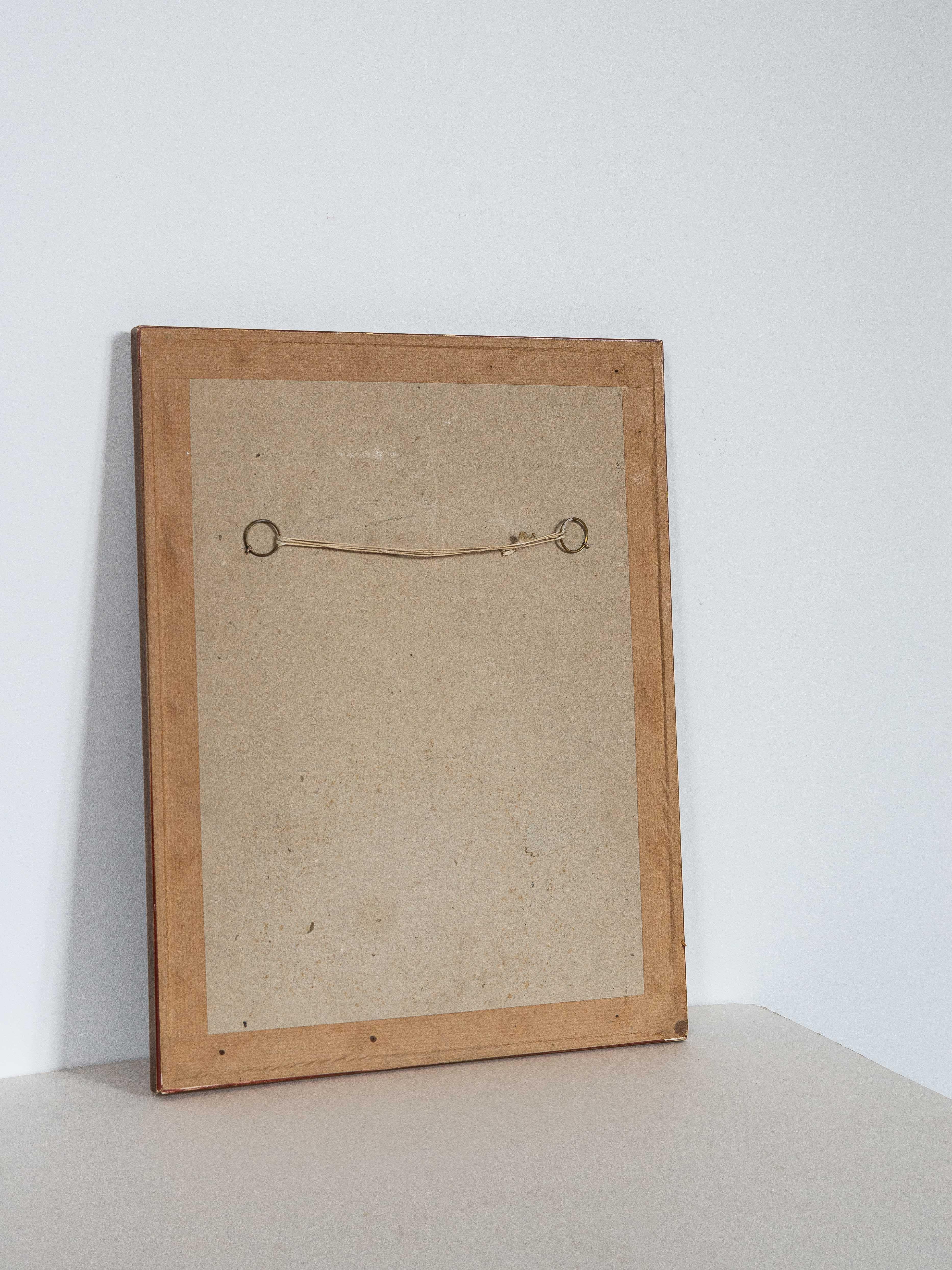 Portrait d'homme au fusain, encadré en bois doré, français, milieu du 20e siècle en vente 3