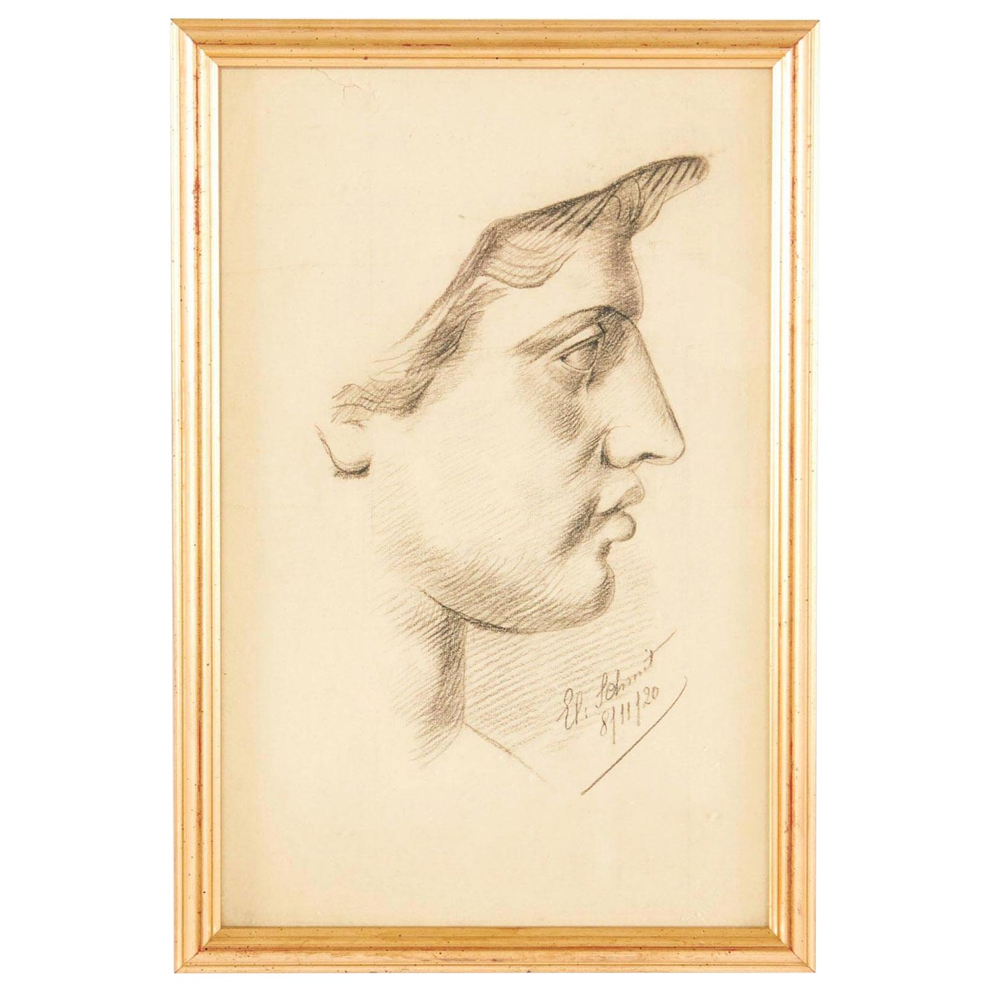 Charcoal Portrait of a Woman For Sale