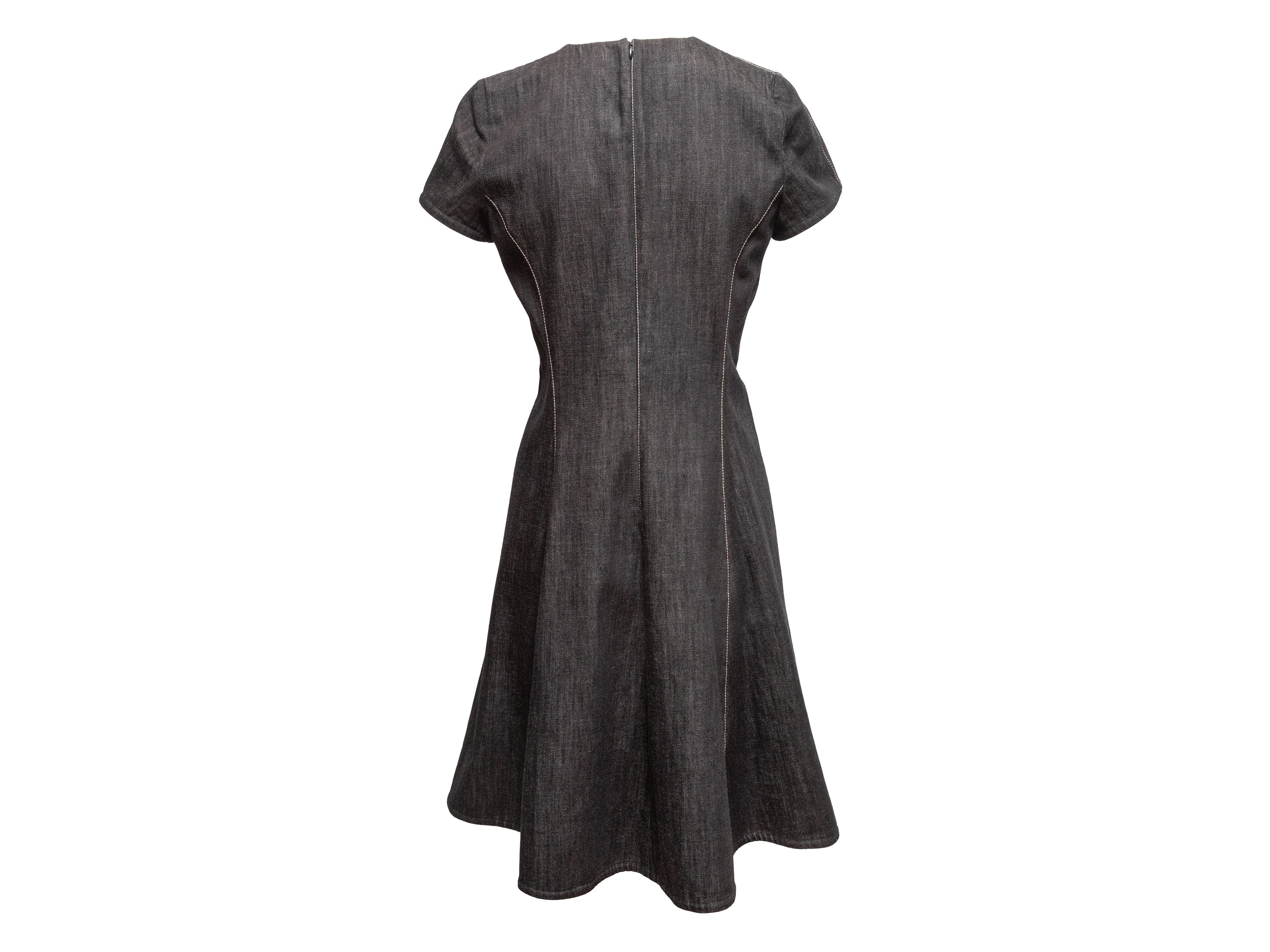 Ralph Lauren Purple Label Kurzarm-Denim-Kleid Größe US M, anthrazit im Zustand „Gut“ im Angebot in New York, NY