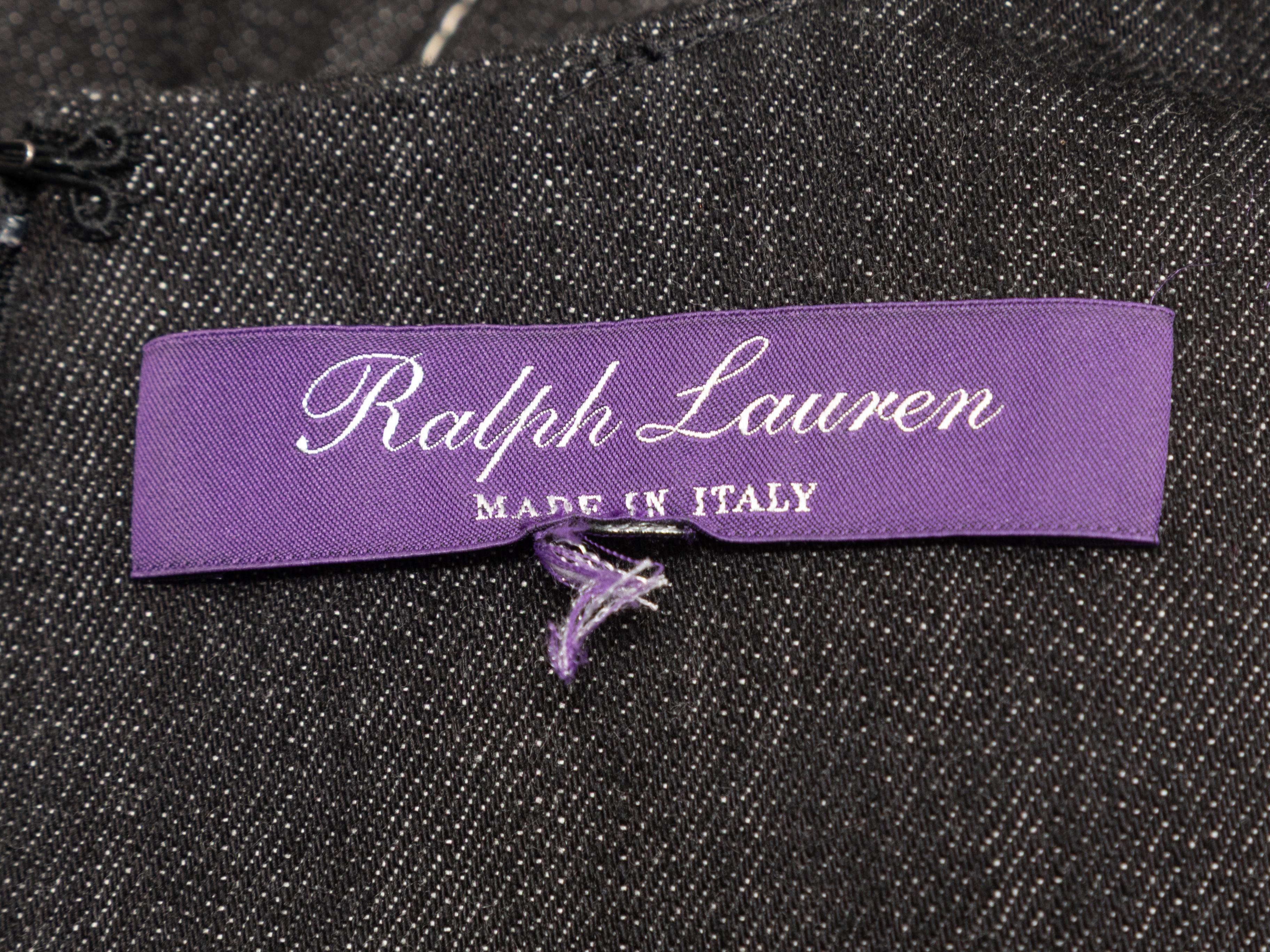 Ralph Lauren Purple Label Kurzarm-Denim-Kleid Größe US M, anthrazit Damen im Angebot