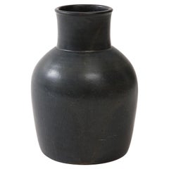 Charcoal Round Vase, High Neck 
Sloping shoulders, France, c 1950, signed 
EP
