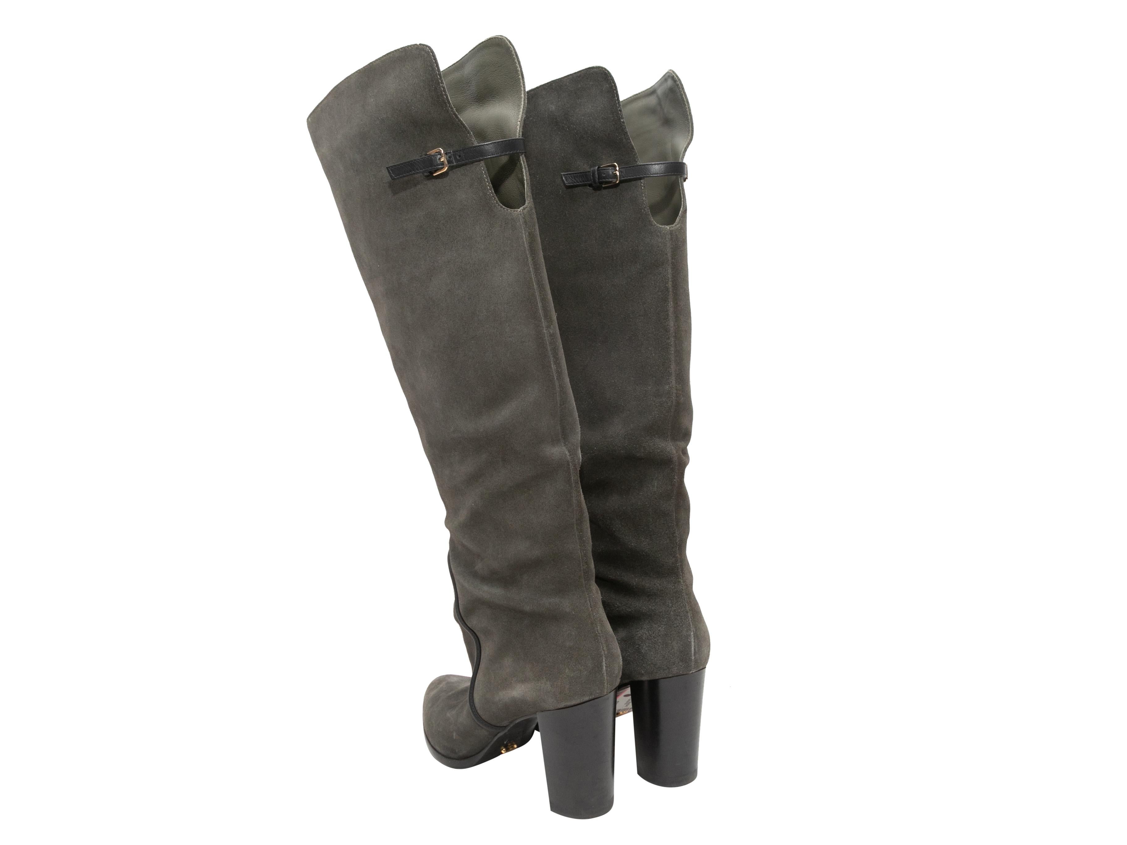Botas hasta la rodilla con puntera de ante Sergio Rossi color carbón Talla 39 en Bueno estado para la venta en New York, NY