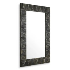 Charcoal Straw Marquetry Wall Mirror