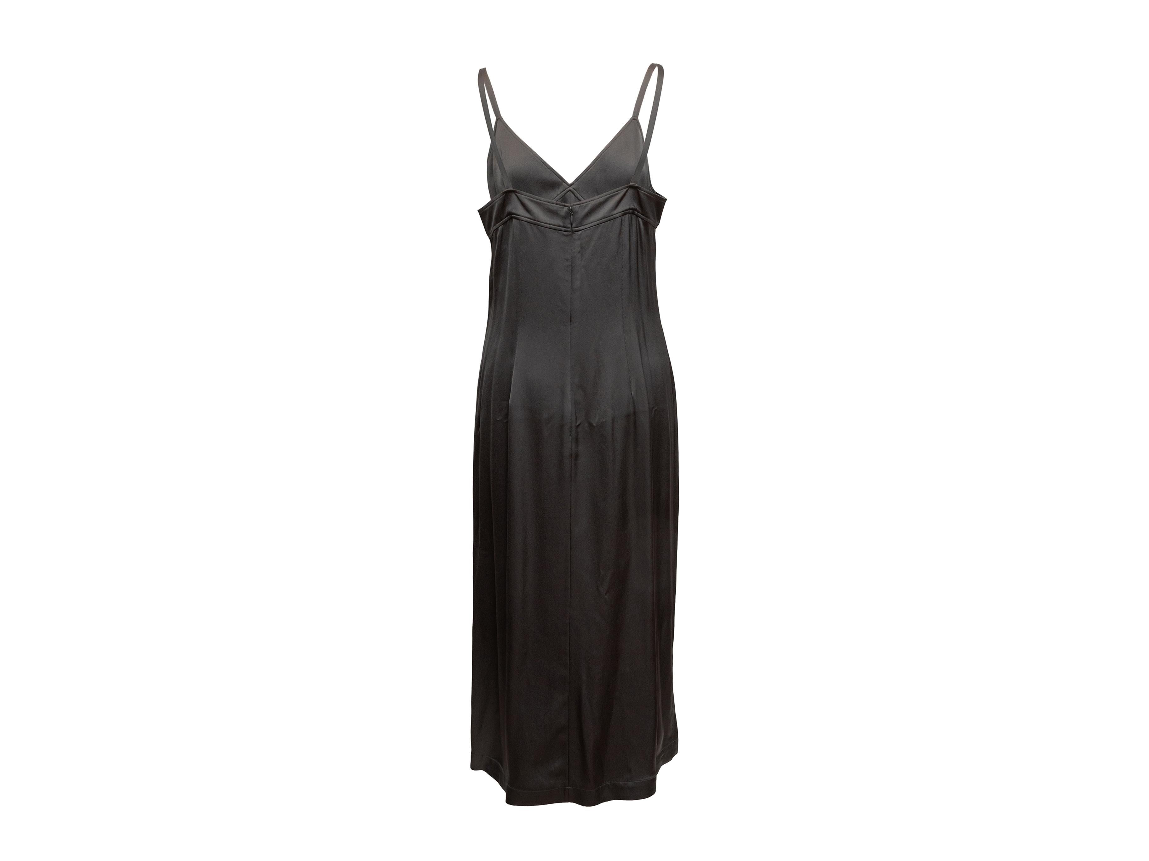 Nero Charcoal Toteme Satin Slip Dress Size IT 40 in vendita