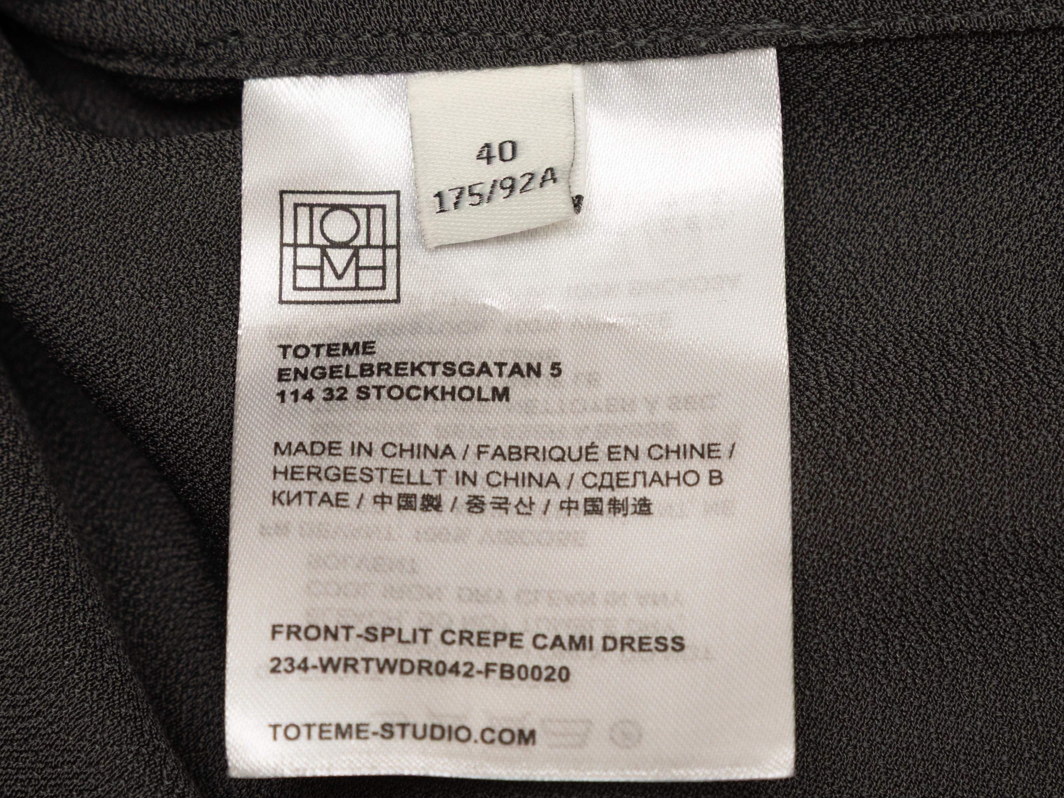 Donna Charcoal Toteme Satin Slip Dress Size IT 40 in vendita