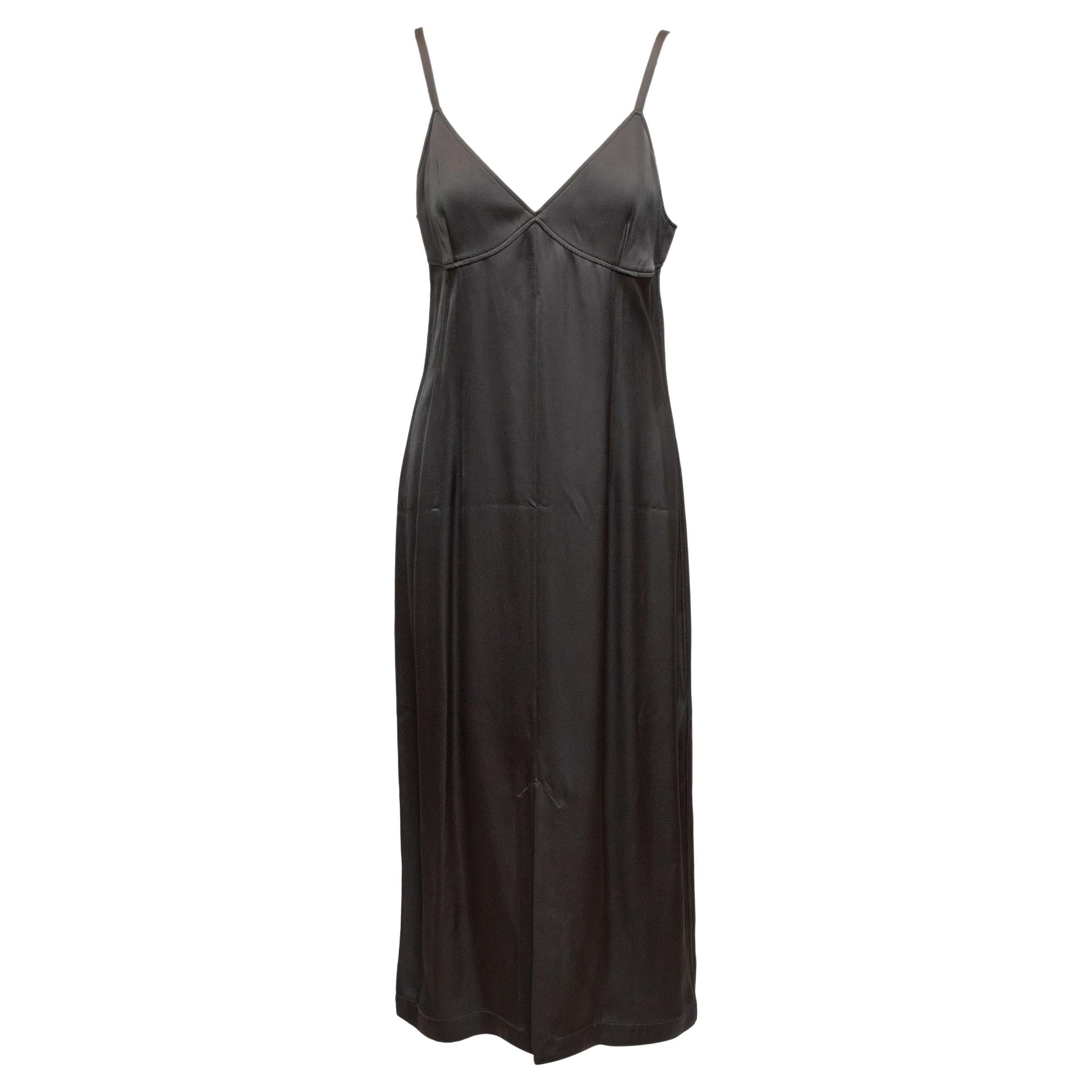 Charcoal Toteme Satin Slip Dress Size IT 40 in vendita