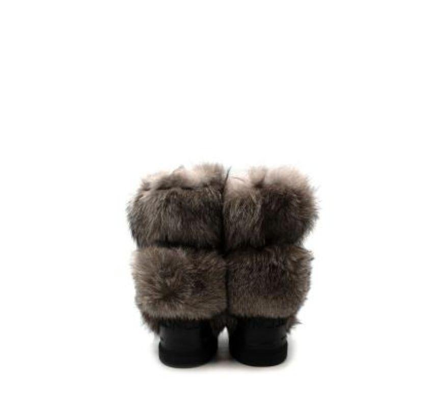Botas Moncler Lunares con Borde de Piel Venus Carbón Negro
