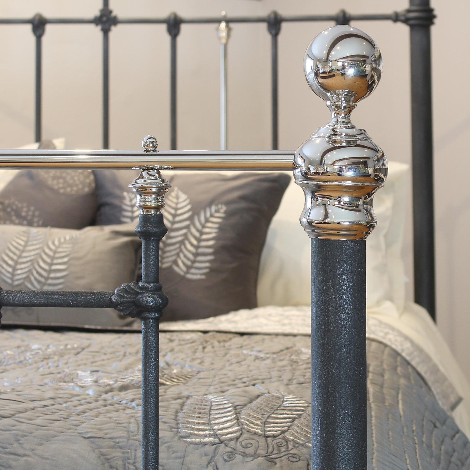 Cast Charcoal Victorian Bed with Nickel Plating MK289