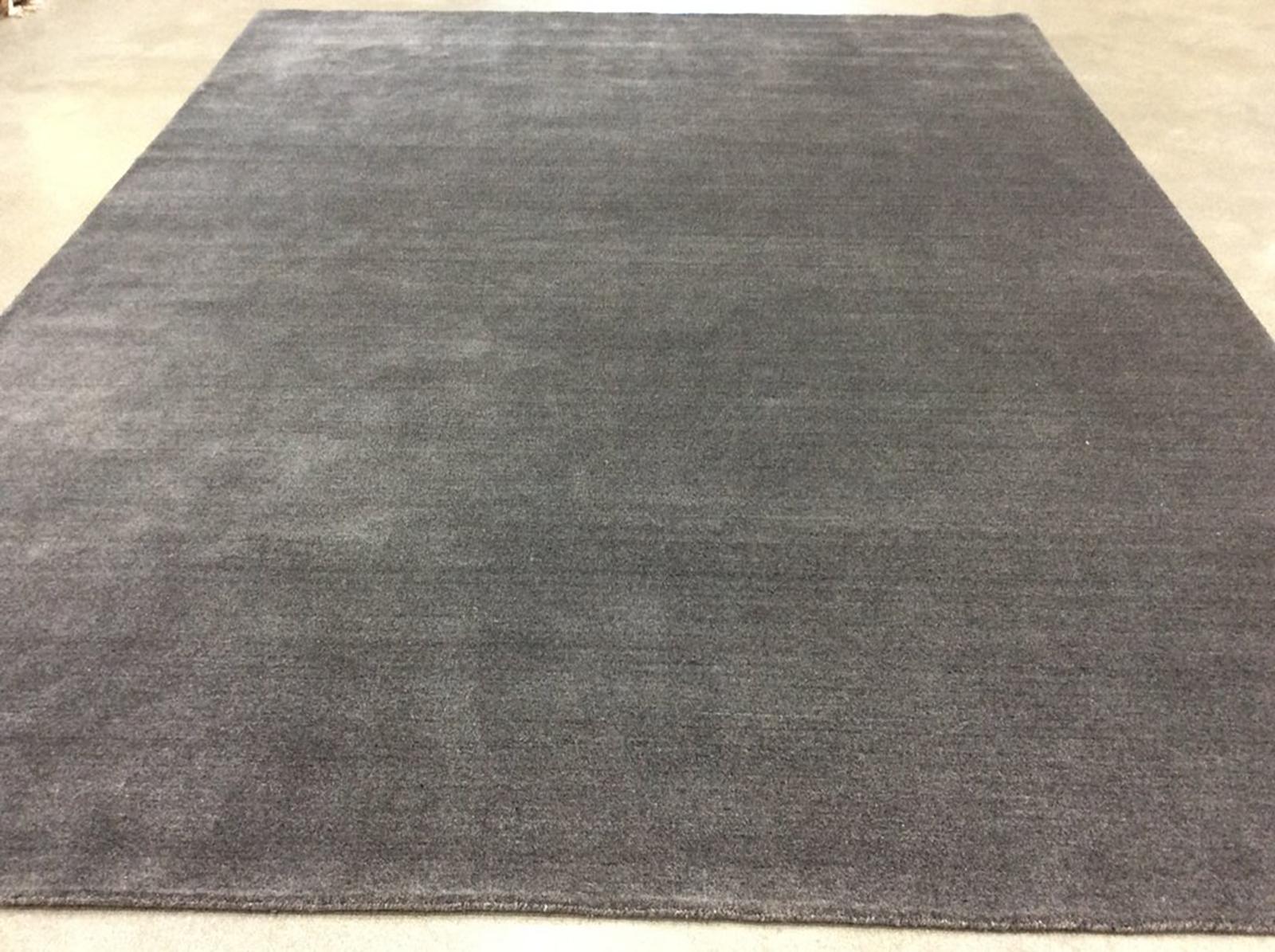 Hand-Knotted Charcoal Wool Area Rug For Sale