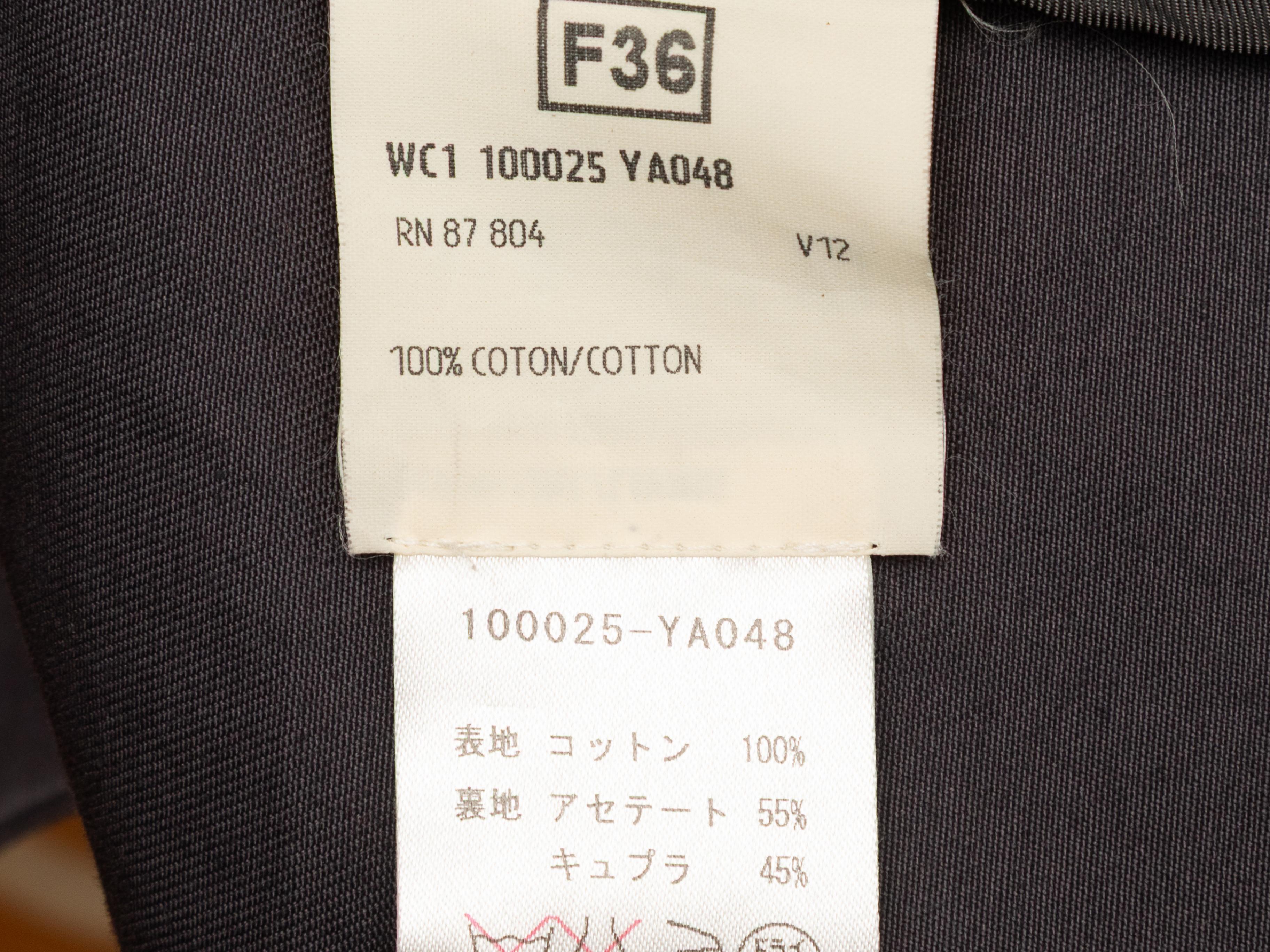 Yves Saint Laurent Baumwollblazer in Holzkohle Größe FR 36 (Schwarz) im Angebot