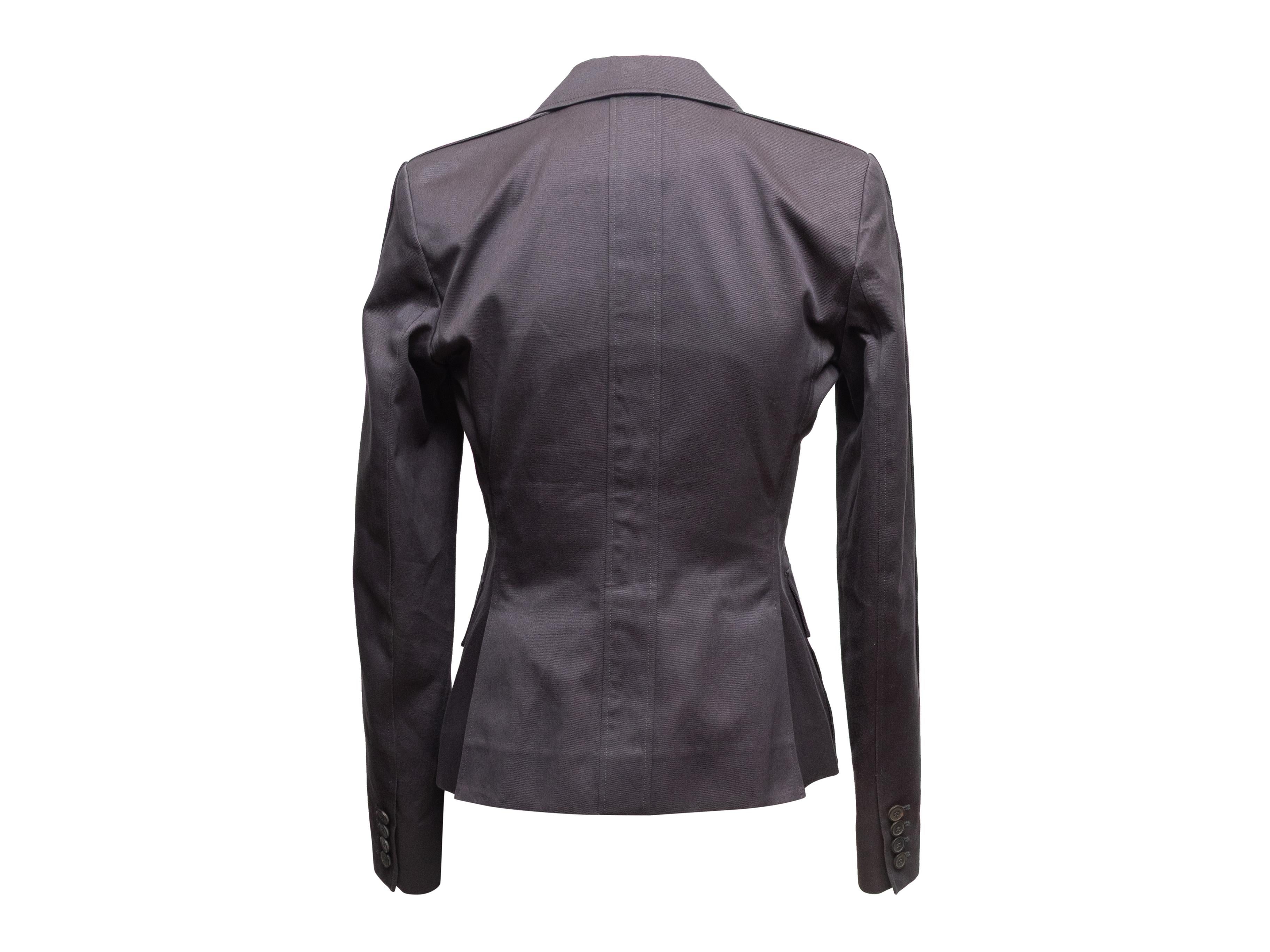 Yves Saint Laurent Baumwollblazer in Holzkohle Größe FR 36 Damen im Angebot