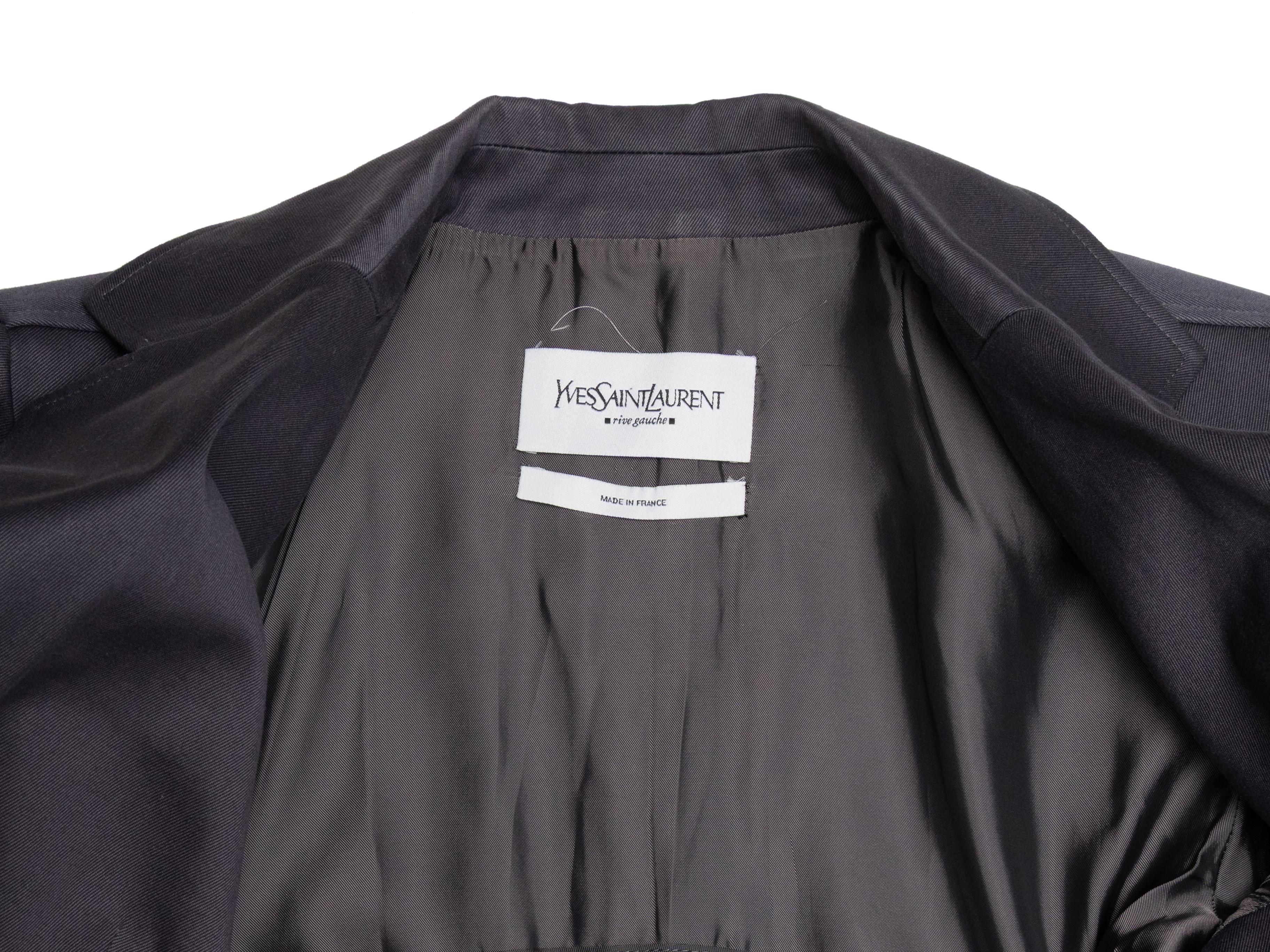 Yves Saint Laurent Baumwollblazer in Holzkohle Größe FR 36 im Angebot 1