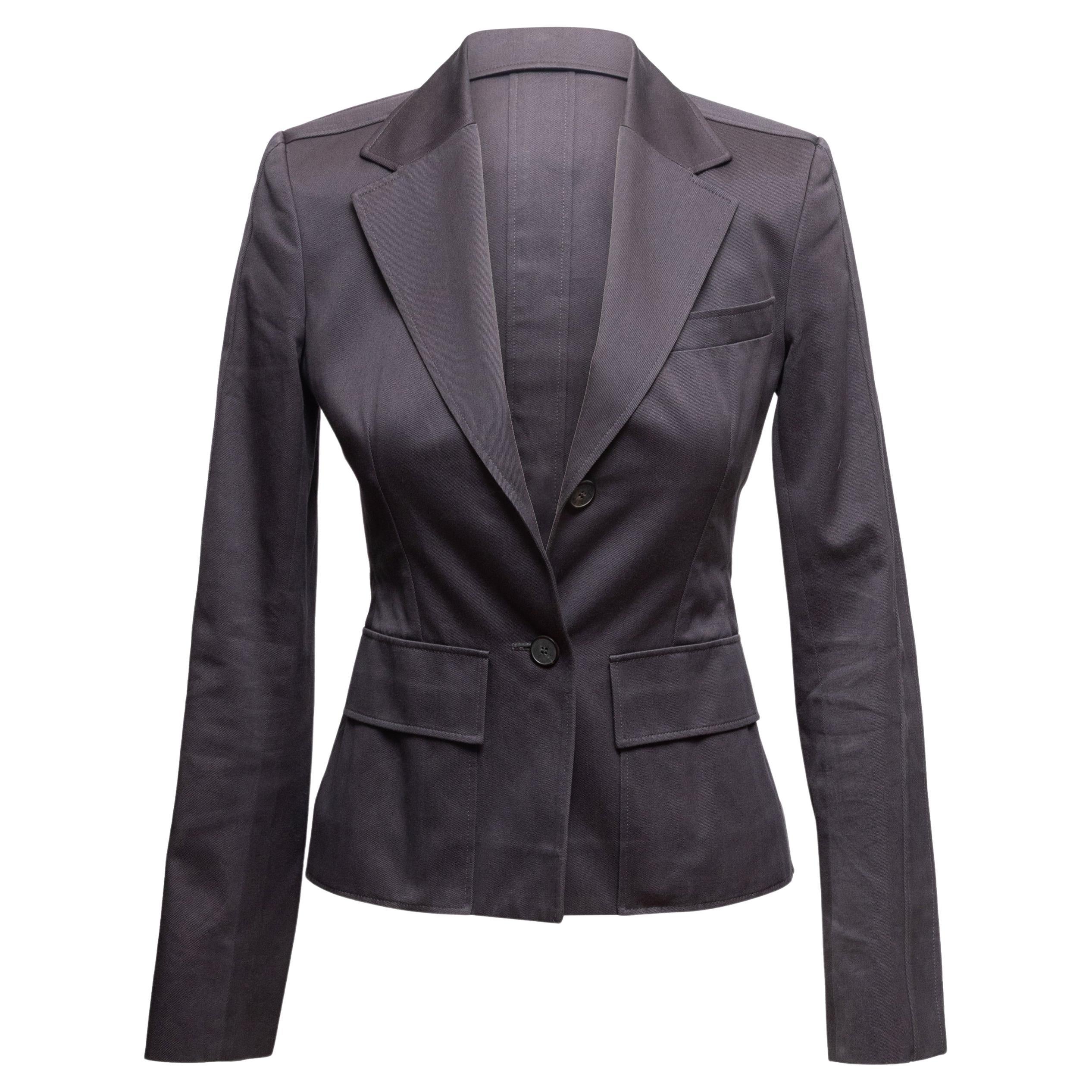 Blazer de algodón carbón Yves Saint Laurent Talla FR 36