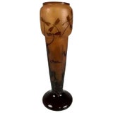 Charder Art Deco Signed Etched Colorful Dragonfly Glass Vase For Sale at  1stDibs