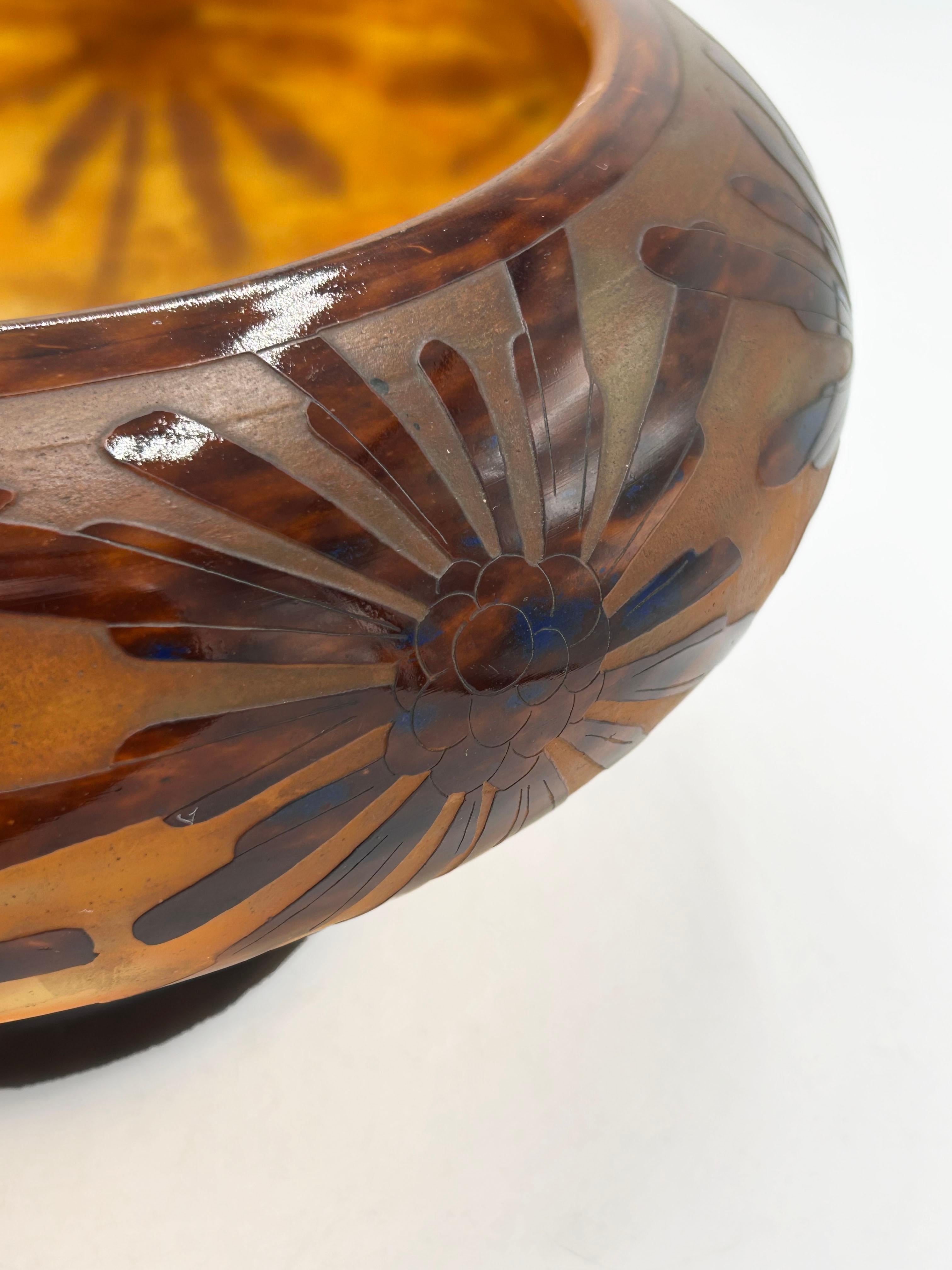 “Charder” Glass Center Le Verre Français, France, ca. 1920s–1930s Bon état - En vente à Autonomous City Buenos Aires, CABA