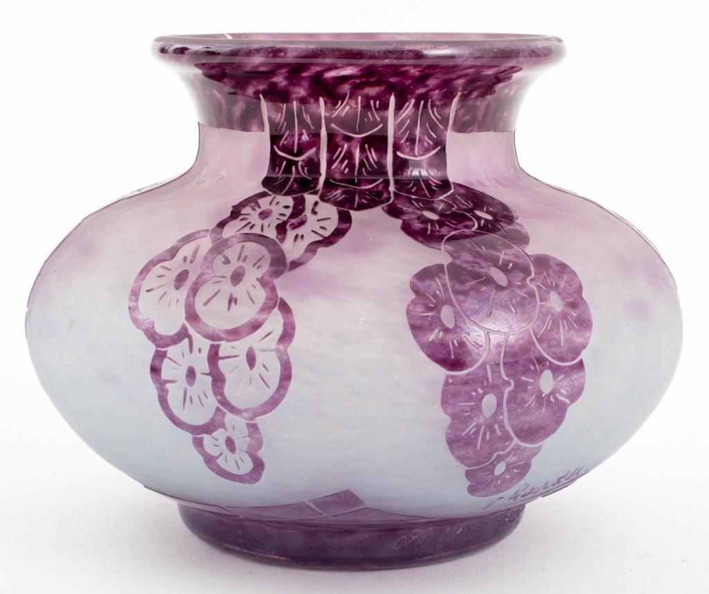 20th Century Charder Le Verre Francais  Art Deco Glass Vase For Sale