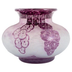 Antique Charder Le Verre Francais  Art Deco Glass Vase