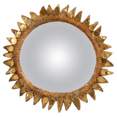 Chardon Mirrored Glass and Talosel Resin Convex Artistic Mirror by Line Vautrin