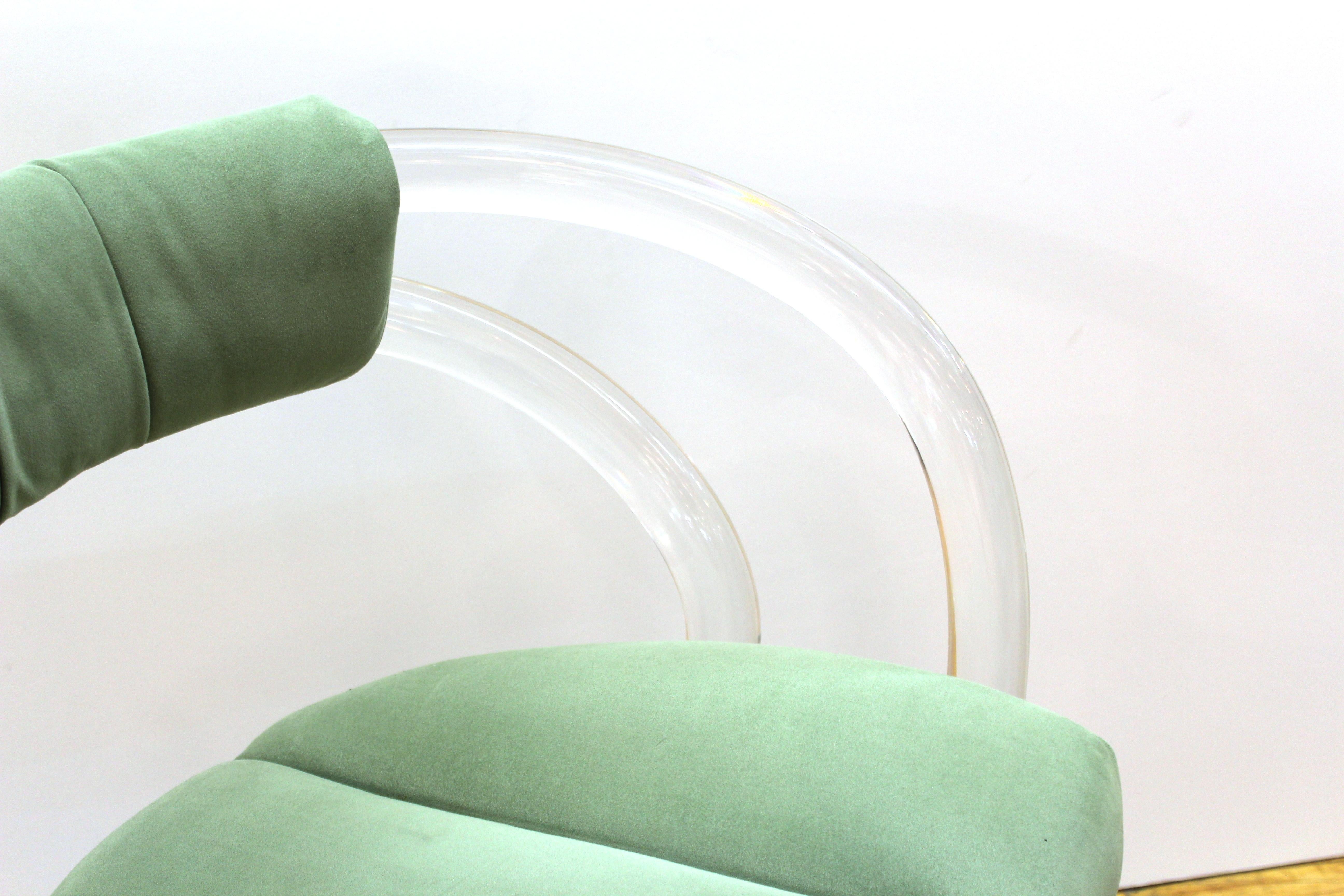 Chares Hollis Jones Modern Lucite Armchairs on Casters 3