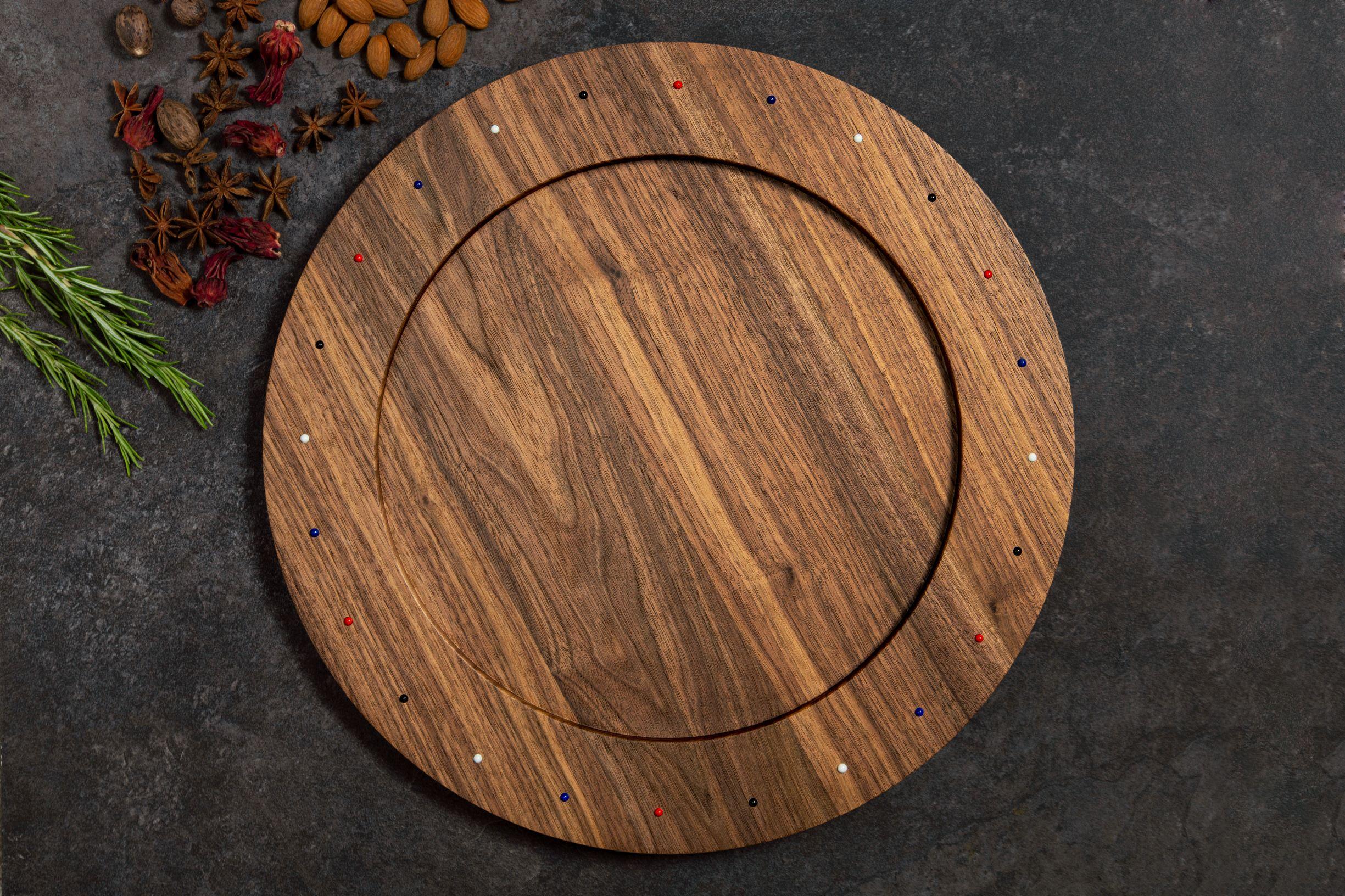 walnut charger plate