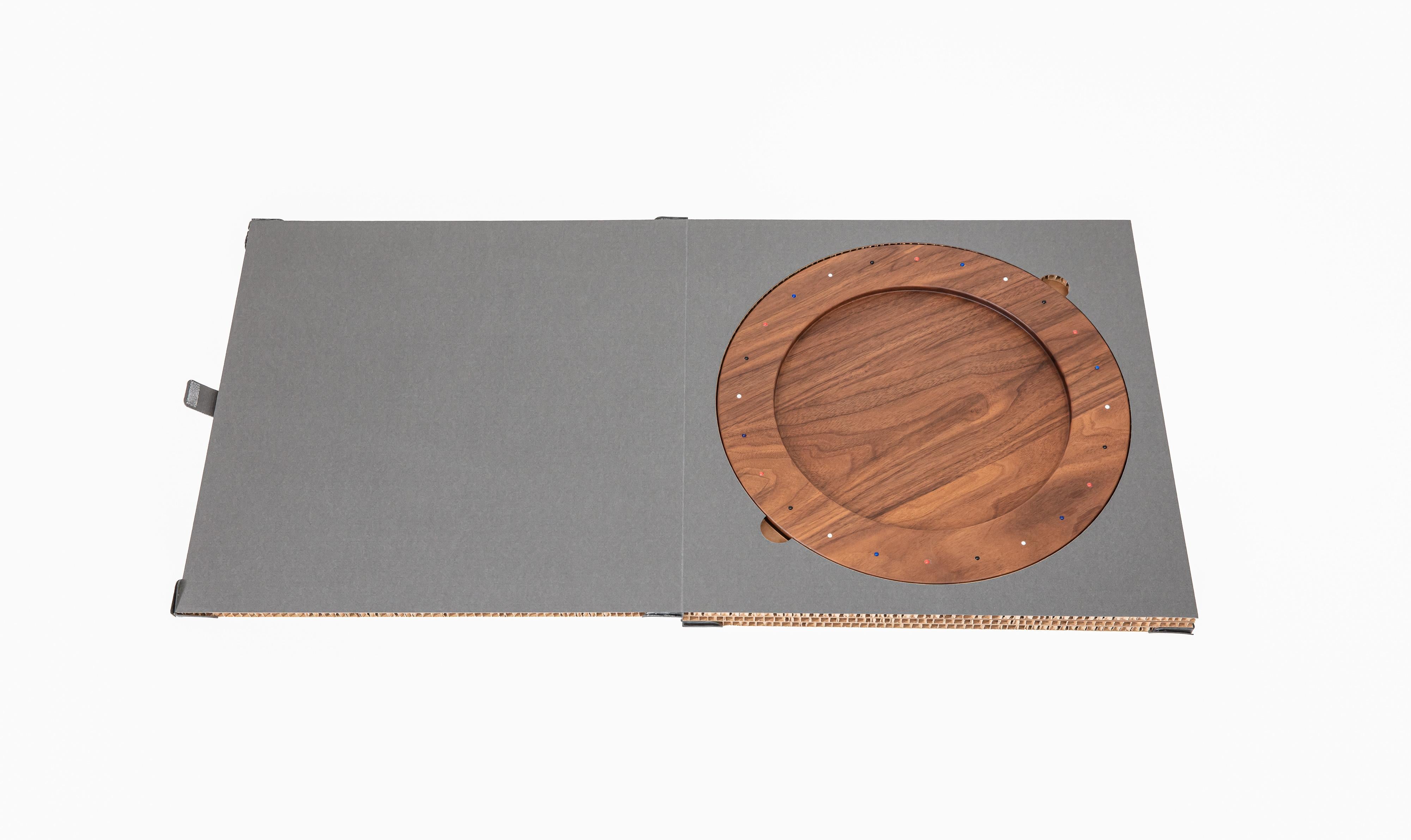 Contemporary Wooden charger plate serving tray of walnut wood from the SoShiro Pok collection For Sale