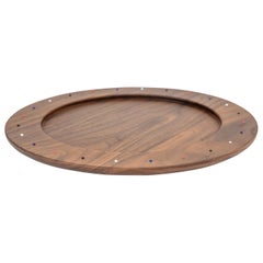 Wooden charger plate serving tray of walnut wood from the SoShiro Pok collection